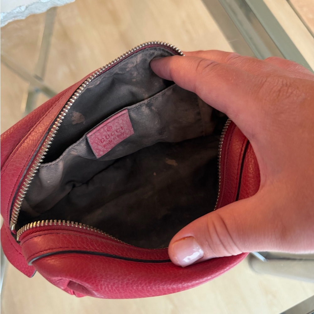 Gucci Red SoHo Pebbled Leather Cosmetic Case - Picture 5 of 5